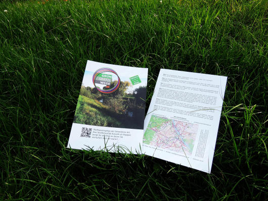 Flugblatt in einer Wiese liegend